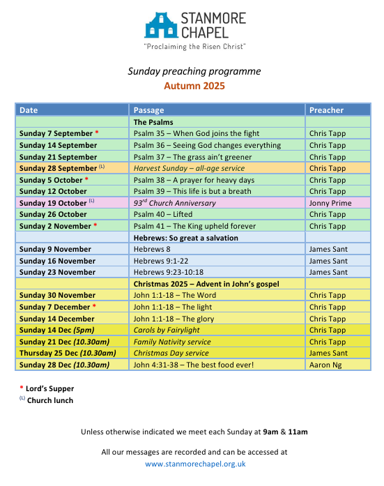 Autumn '25 term card